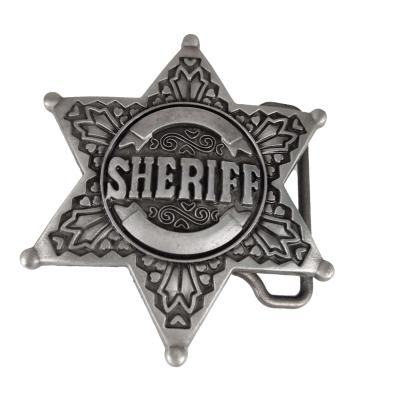 Sheriff Antique Silver Metal Belt Buckle FREE Design Police Officer Belt