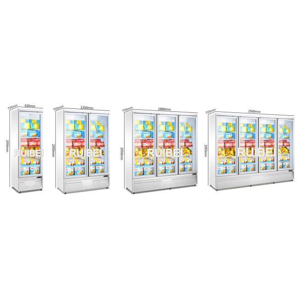 Supermarket Glass Door Upright Display Freezer And Refrigerator With CE