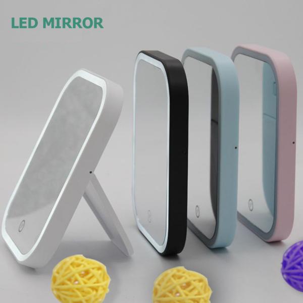 Moderne salle de bain élégant portable compact 1 pouce 50 pcs miroir lumineux LED pour femme