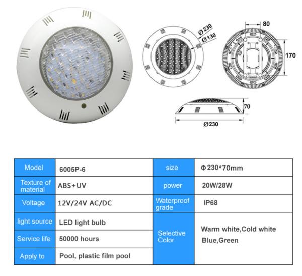 Pool Underwater Green Light Led Dive Lights Waterproof Ip68 Led Fishing Lights
