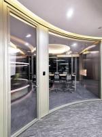 Parties de verre courbes beauté unique verre rond processus de pliage à chaud utilisation de l'espace en verre