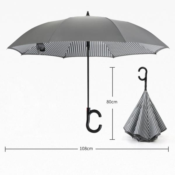 Straight Umbrella 8K 23inch 190T Pongee Inverted Double Layer C Handle Manual Open