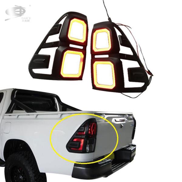 Tail Light Cover With Led Light Abs Chrome Black For Toyota Revo 2015-On