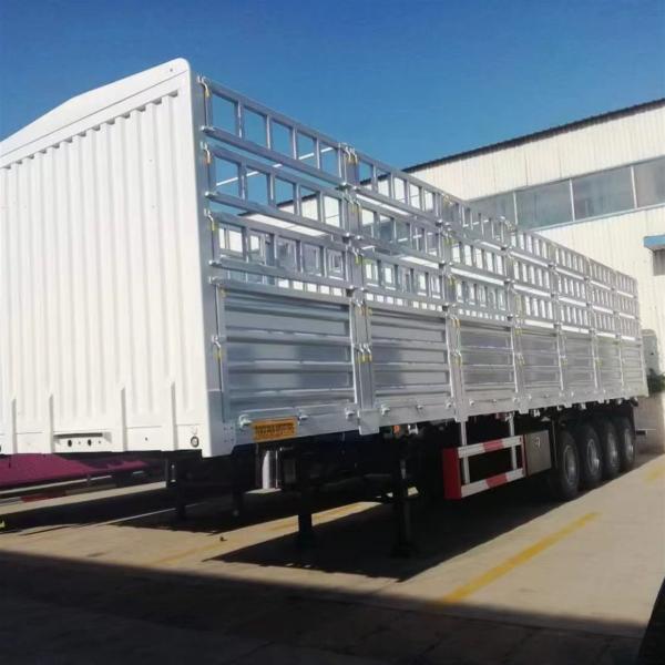 3/4 Axle 60/80 Ton 12R20 Tire Livestock Cargo Fence Semi-Trailer Animal Transport Trailer
