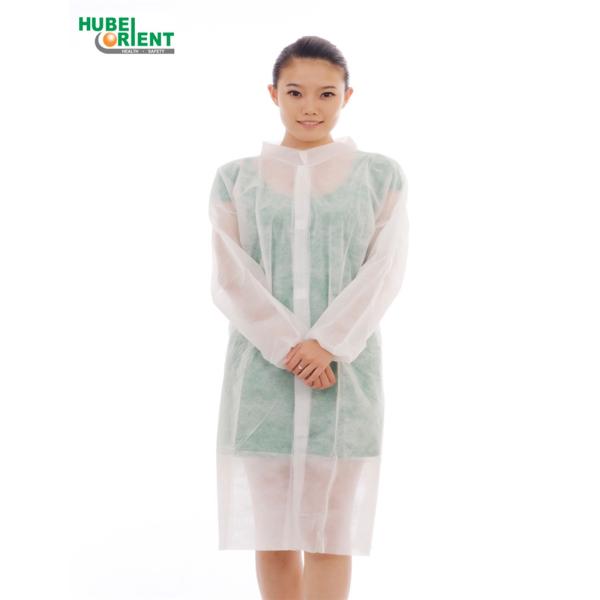 Disposable Medical White Nonwoven Lab Coat PP/SMS/MP/Tyvek Lab Coat