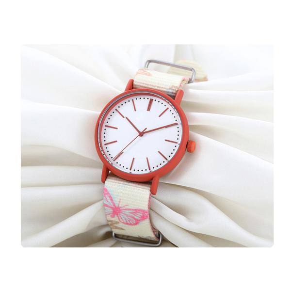 3ATM Waterproof Nylon Band Watches Candy Color Print For Girl And Lady