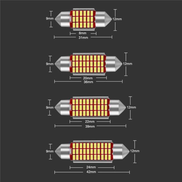DC 12V 3.5W 6000K C5W Automotive Interior Light Bulbs
