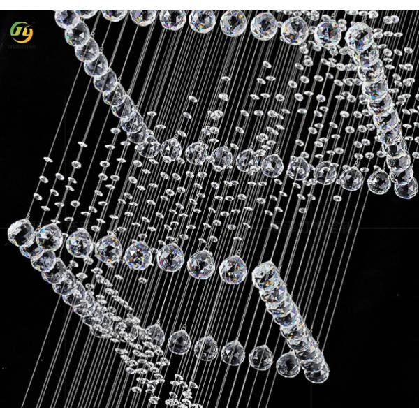 JYLIGHTING Salle de séjour carré Grand lustre de cristal Escalier de la maison Lustre de cristal Hôtel Villa moderne