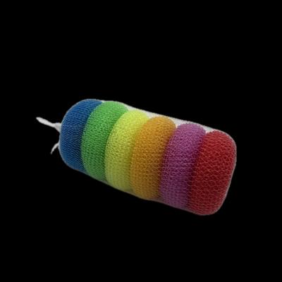 Multicolor Plastic Mesh Scrub Ball for Kitchenware Cleaning