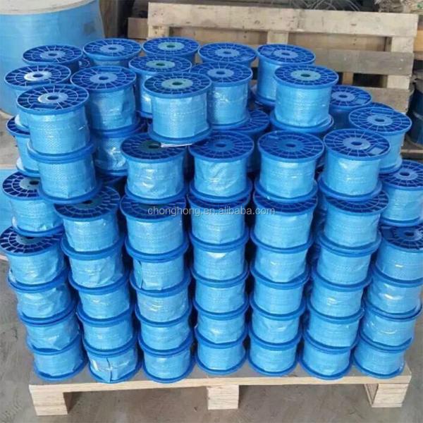 500 pieds câble d'avion galvanisé 500 pieds bobines en plastique pour l' acier à chaîne froide OEM