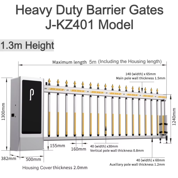 Customizable 5 Meter Arm 200W DC Motor RS485 Automatic Barrier Gate for Vehicle Access Control