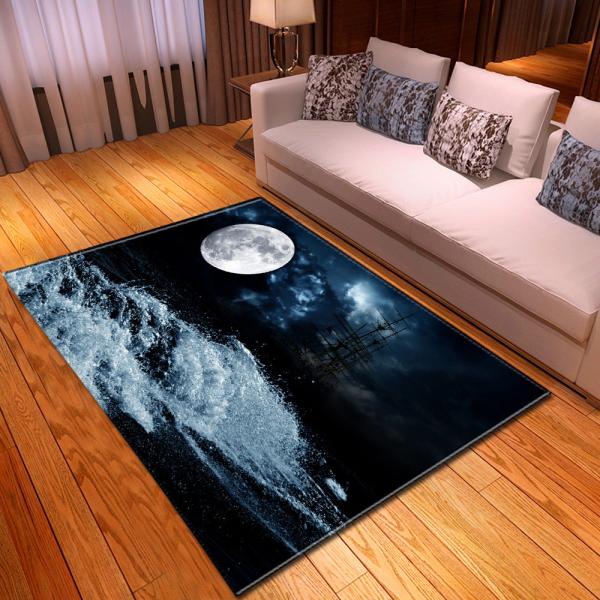 Living room large carpet, bedroom floor mat, scenic, artistic, cute, non slip decorative, and cold insulation mat