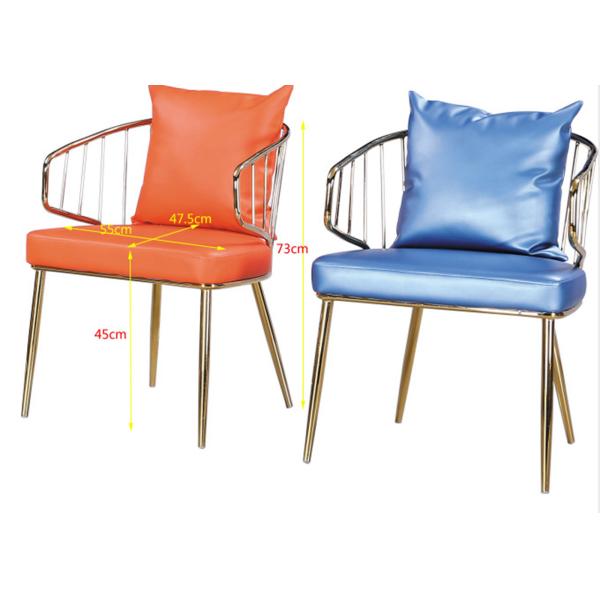 High Density Sponge Filling 55cm Faux Leather Dining Chairs