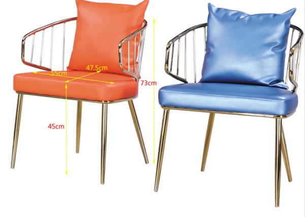 High Density Sponge Filling 55cm Faux Leather Dining Chairs
