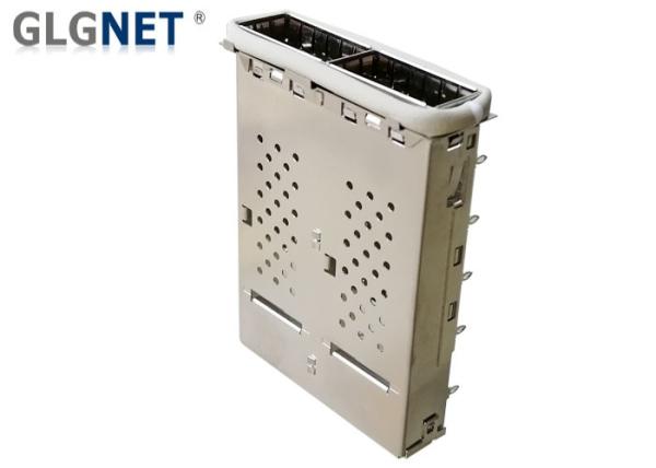 One Piece Shielding Qsfp+ Connector 2 Ports Ganged QSFP14 Cage Copper Alloy Materials