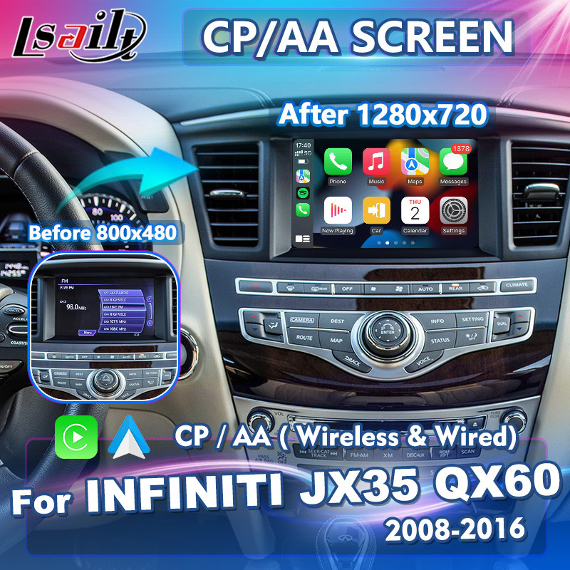 Lsailt Wireless Android Auto Multimedia Carplay Screen for 2011-2016 Infiniti JX35 QX60