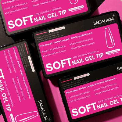 Salon-Approved Pink and Black Nail Tip Boxes with XXL Stiletto Press on Tips MSDS Certified