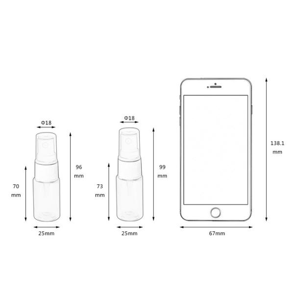 Покрашенный пластиковый косметический размер перемещения бутылок 20мл брызг пустой для духов