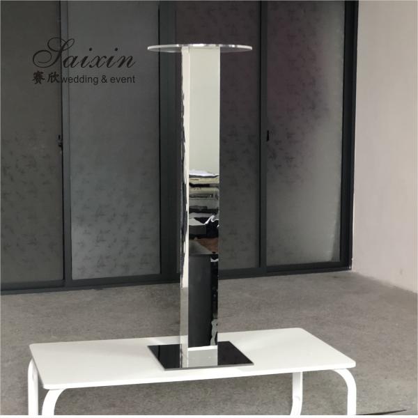 ZT-564S оптовая горячая продажа высокий серебряный зеркальный столб цветочные стойки для украшения свадебного стола
