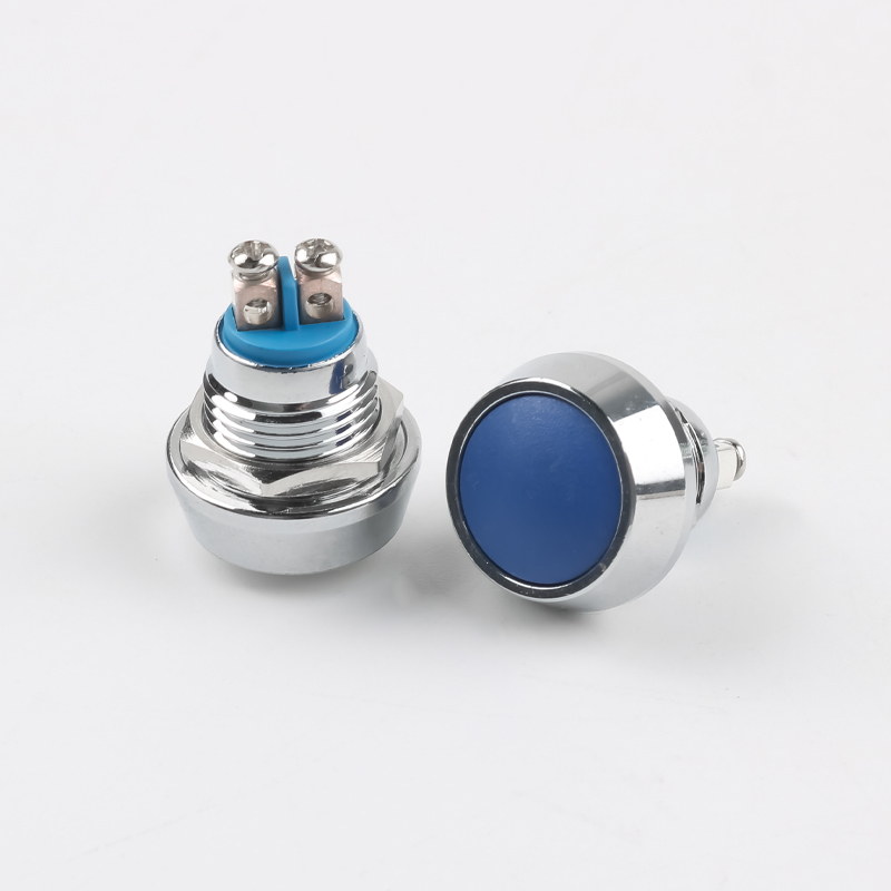 12mm Metal Pushbutton Switch, Screw Foot Welding Foot Semi-Oxygen Mini Ball Head Waterproof Self-Resetting Small Push button
