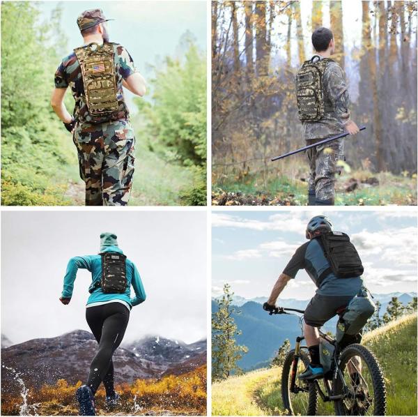 Hydration Backpack with 3L TPU Water Bladder, Tactical Molle Water Backpack for Men Women, Hydration Pack for Hiking