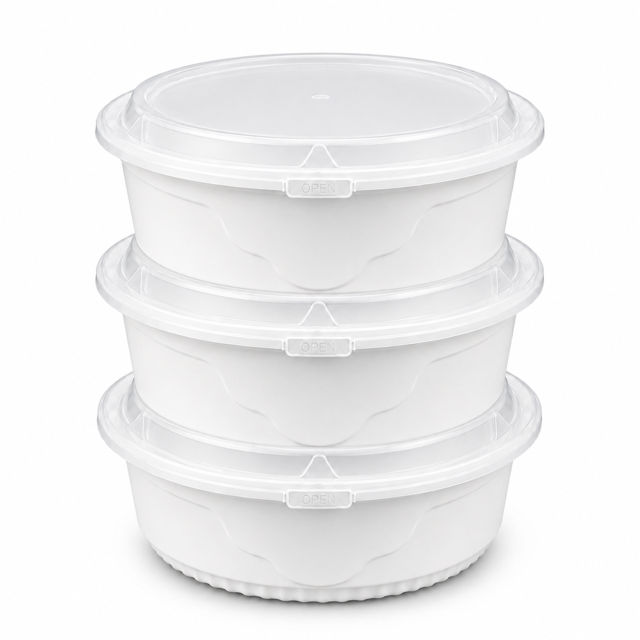 Snap Lock Round Tamper Evident Container 2500ml with Clear Secure Lid