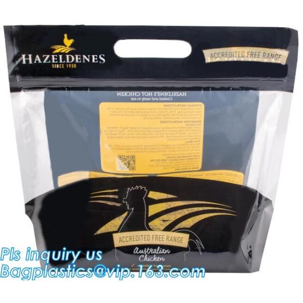 Hot Deli bag Chicken stand up pouch bag, matt transparent frozen chicken BOPP/CPP packaging bag, Hot Chicken bag
