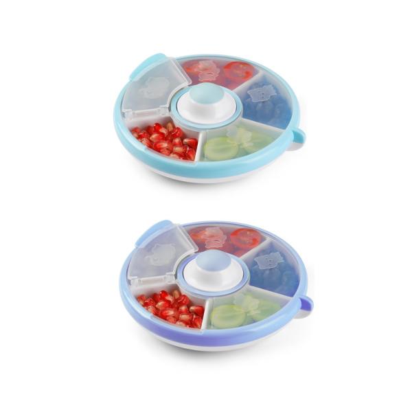 White Round Divided Snack Plate , Food Grade Safety Divided Medicine Box