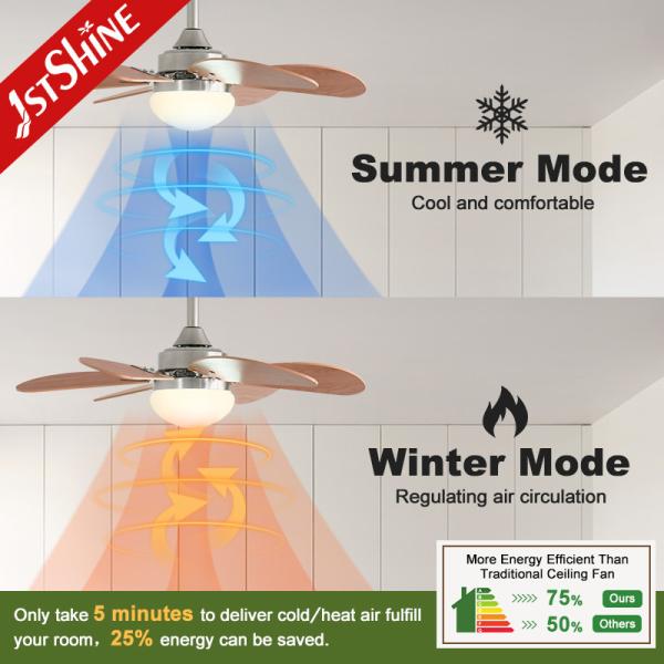 Vento confortável de 6 velocidades, ventilador de teto com 6 lâminas de MDF e controle remoto simples
