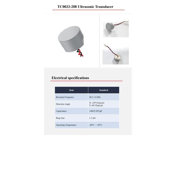 Ultrasonic Ceramic Piezoelectric Transducers Waterproof 14.0mm Piezo Sensor