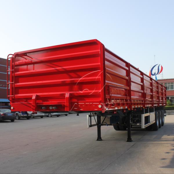 9.00-22.5 Rim Tri Axles Drop Side Wall Semi Trailer for Cargo Transport in Russia