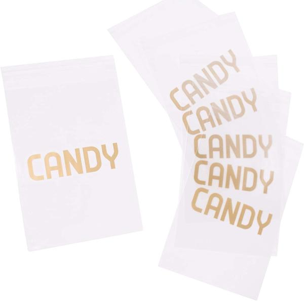 100pcs Transparent Christmas Bridal Baby Shower Candy Bags For Birthday Parties Kids