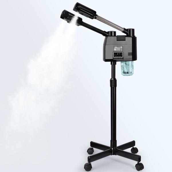 Lightening 2 in 1 Hot And Cold Face Steamer With 5X Magnifying Lamp For Salon Sauna