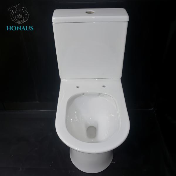 Modern Two Piece Toilet Bowl Hotel Apartment Use Ceramic White Dual Flush Floor Drain