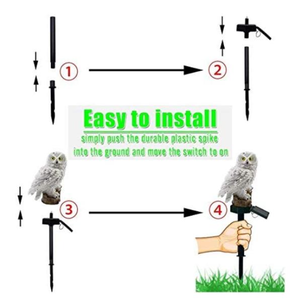 450mm Solar Powered Owl Garden Lights