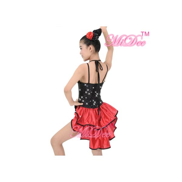 MiDee Dance Costume Latin Dress For Women Sweetheart Camisole Sequins