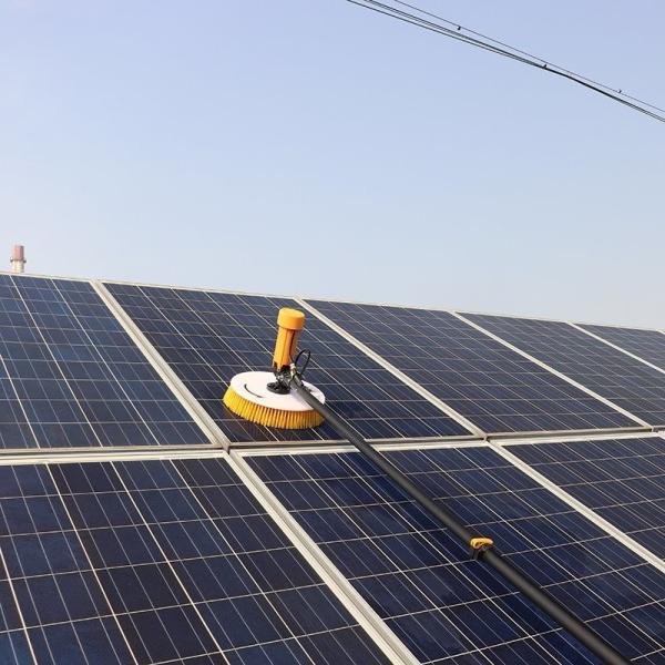 Single-Disc Petrochemical Industry PV Solar Panel Cleaning Brush with Telescopic Handle and Heavy-Duty Bristles