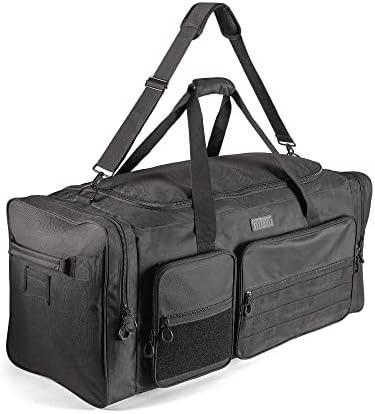 Fitdom 130L 36 Heavy Duty Extra Large Sports Gym Equipment Travel Duffle Bag W/Adjustable Shoulder Strap & 7 Compartmen