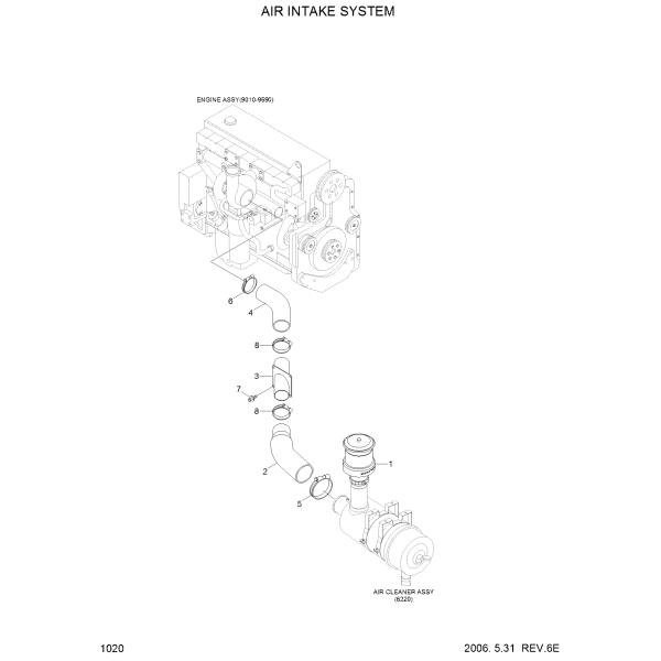Hose 11NB-23010 Excavator Engine Parts For Hyundai R450LC7A