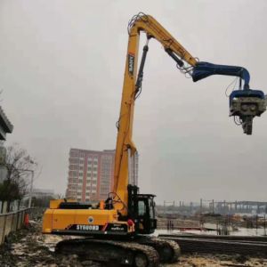 Eco Friendly Hydraulic Static Pile Driver 670kg Arm Weight 35-40T Excavator