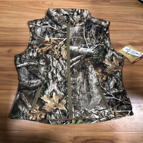High Collar Camo Print Utility Gilet Vest With Thermo Reflective Lining