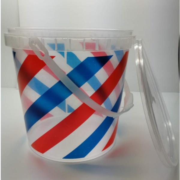 2.2 L de qualidade alimentar Pp personalizar logotipo de plástico de grande porte copos vazios de sorvete com tampa