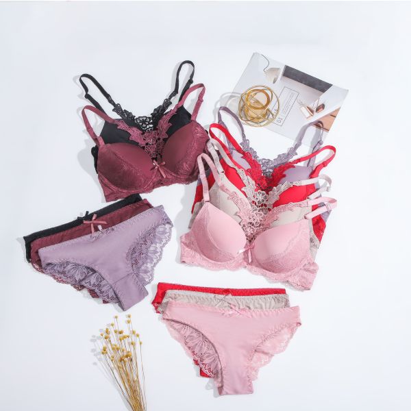 Women Underwear Set Lace Bra Wholesale Ladies Set Women Lingerie Sexy 38B-44B Cup Seamless Sexy Lace Underwear Set