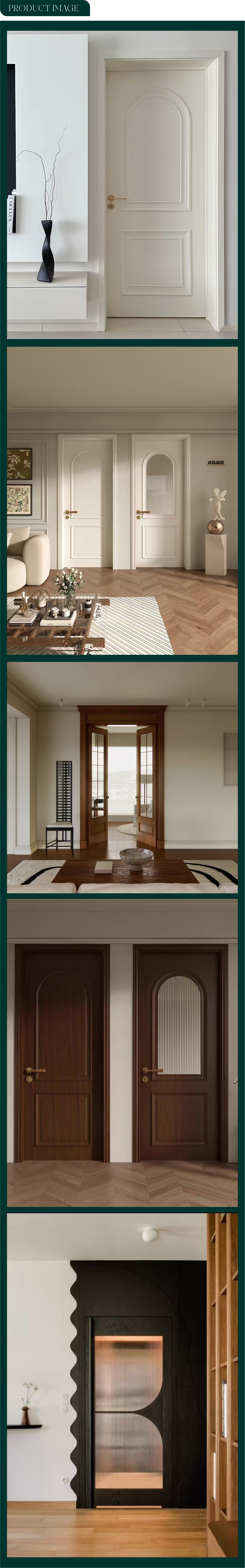 Soundproof Minimalist Design Solid Wood Interior Door Customizable WPC Interior Door for Hotel Renovation