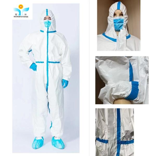 Breathable White Disposable Protective Coverall With Anti Static Feature
