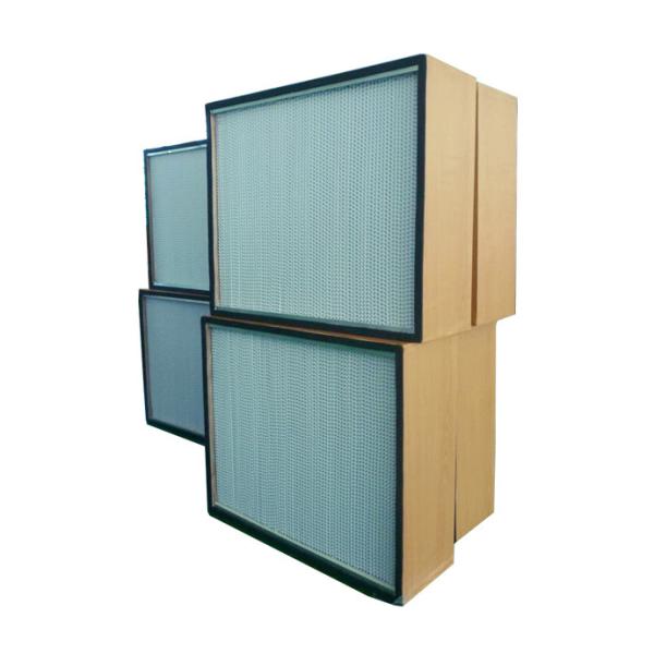 Compact Hepa Type Filter Box Type Wooden Frame Rigid Contruction High Mechanicla Strength