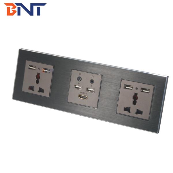 Smart Media Hub With Bluetooth , Multi Function Wall Socket Plates
