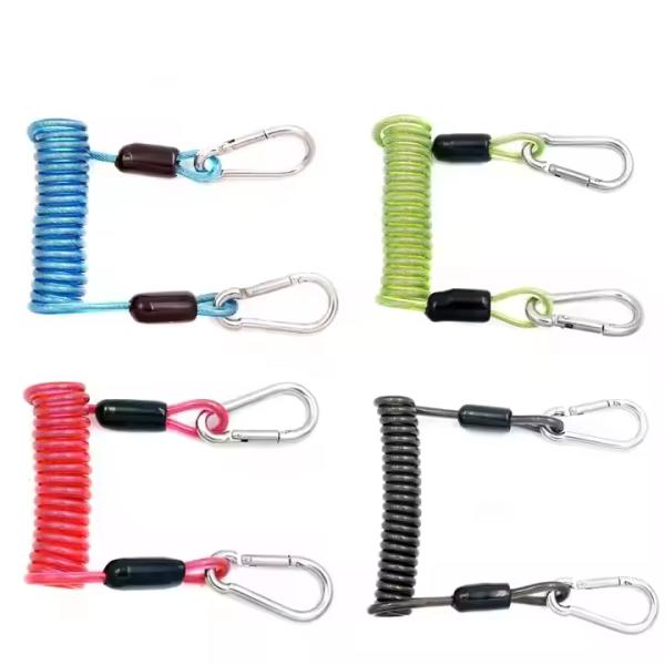 Underwater Flexible Diving Spring Coil Lanyard For Scuba Swimming
