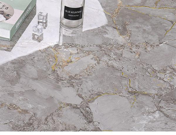Gold Line Glazed Porcelain Tiles 800x800mm Full Body Marble
