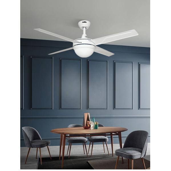 Fonte de alimentação Elétrico de 48 polegadas de lâminas de ferro Ventilador de teto de aço inoxidável com luz LED